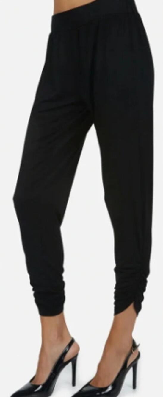 NWT Michael Lauren Ribbed Pablo Shirred Pants in Black Size XS